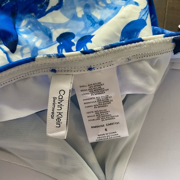 Calvin Klein blue and white one piece bathing suit - Picture 5 of 13